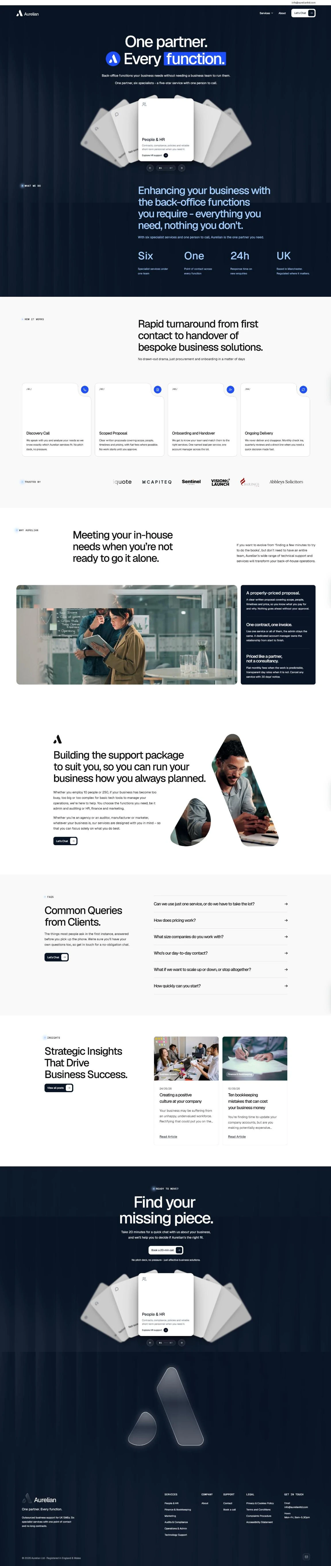Aurelian website, full page