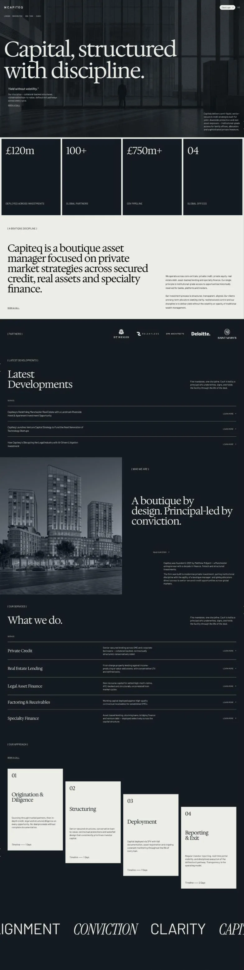 Capiteq website, full page