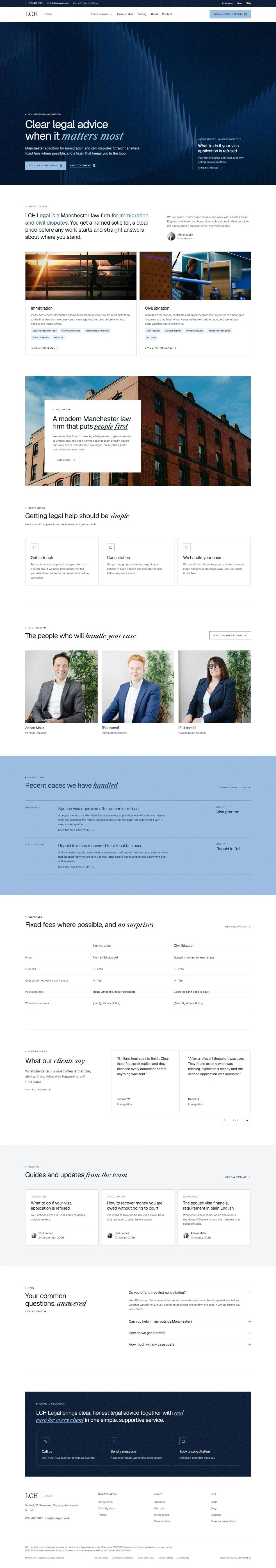 LCH Legal website, full page