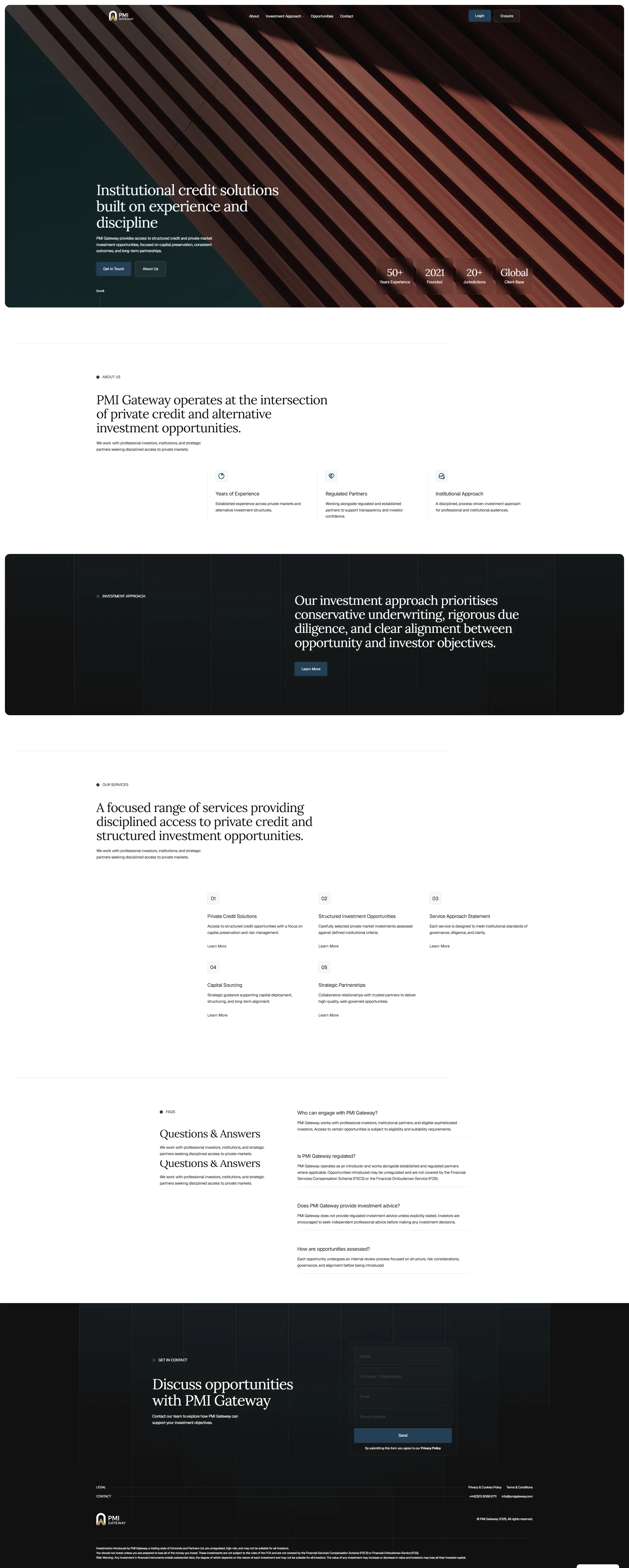 PMI Gateway website, full page
